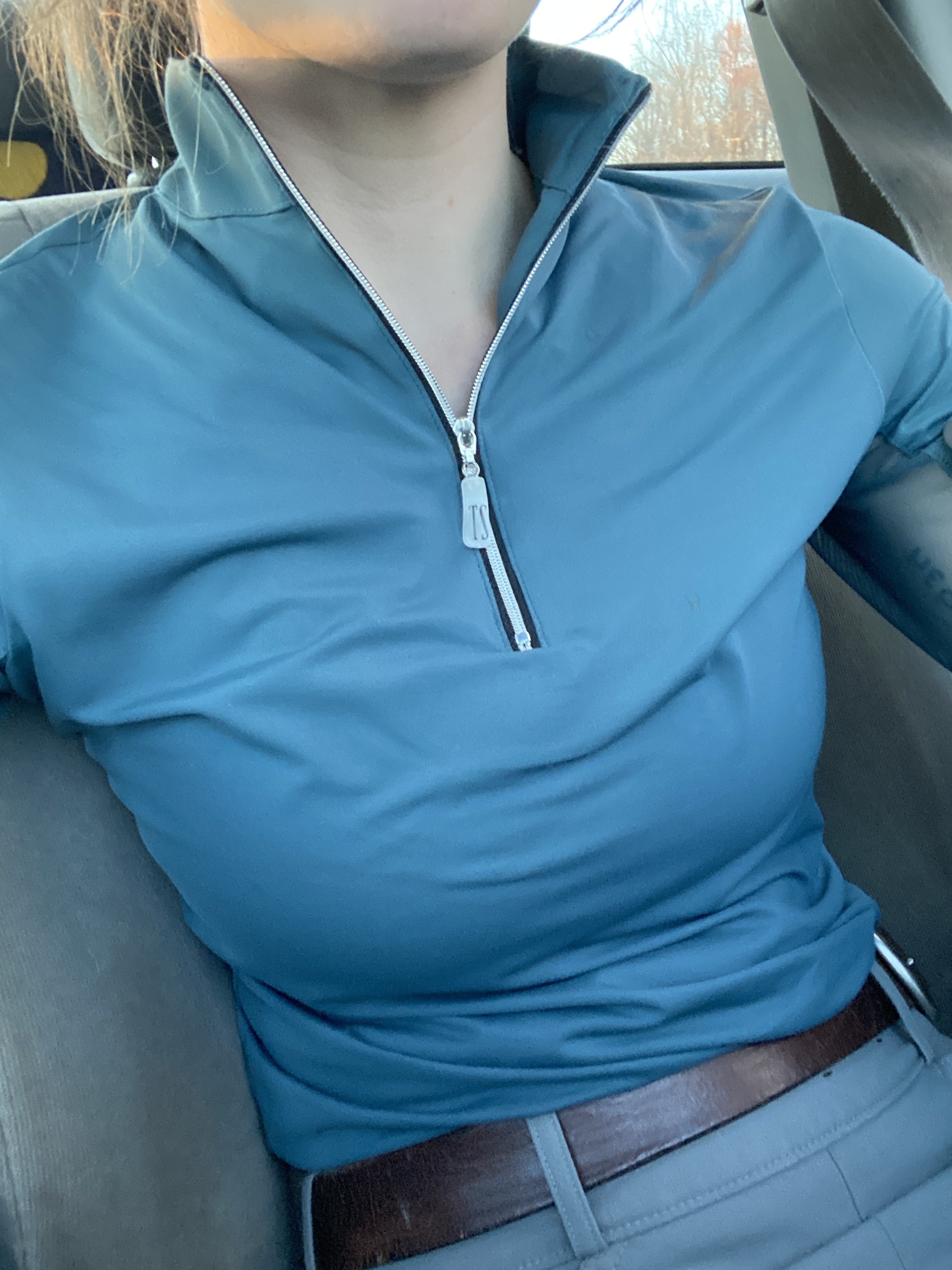 Tailored Sportsman Ladies Icefil Zip Top Sun Shirt Arctic Blue/Silver, X-Large 